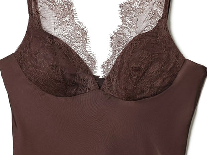 Elegant Women Lace Splice Sexy Satin Sling Tops 2026 Spring Summer Fashion Female V-Neck Backless Slimming Underwear Vest