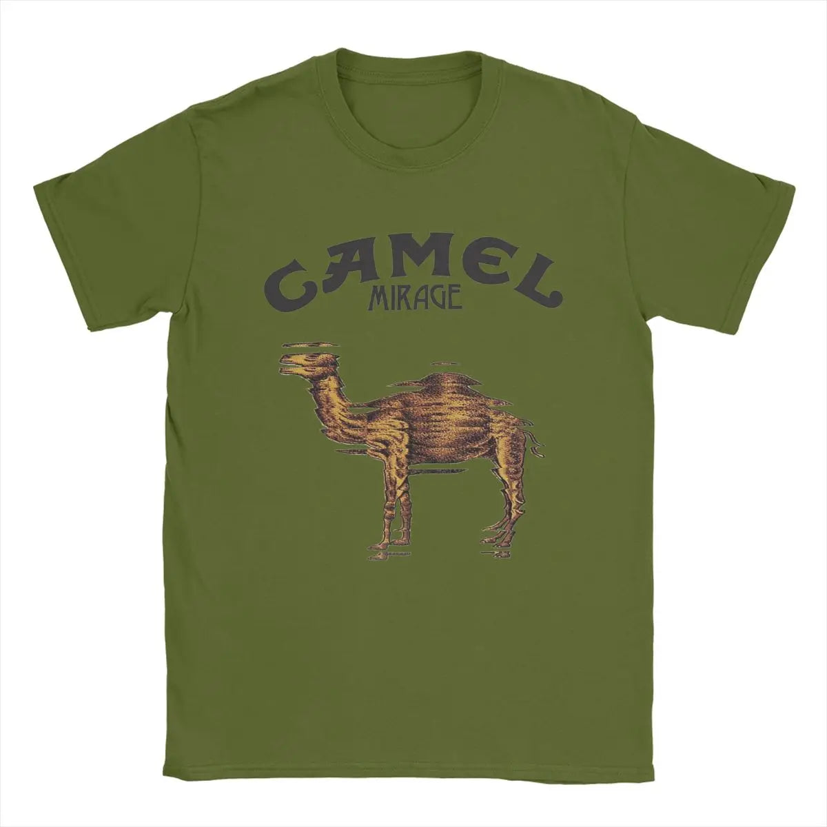 Camel Mirage Band T Shirt Men's Pure Cotton Novelty T-Shirts Crew Neck Tees Short Sleeve Tops 4XL 5XL