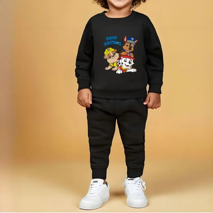 Spring Fall Boys O Neck Pullover and Sweatpant Two Piece Set Children's Casual Hoodies Sets Kids Sport Clothes Suit