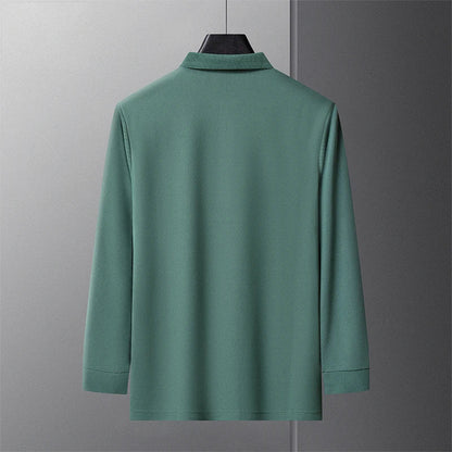 New Best-selling Spring and Autumn Men's Trendy Fashion Lapel Embroidered Long Sleeved Top Polo Shirt Sweatshirt T-shirt