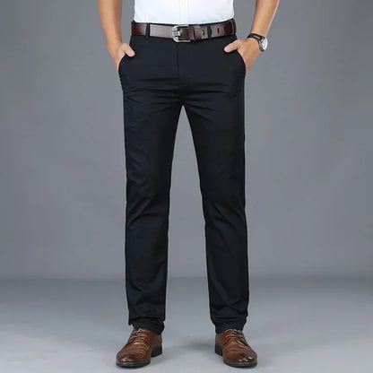 2026 Summer Thin Korean Style Business Casual Trousers for Men Stretch Soft Straight Leg Loose Fashionable Casual Pants Male