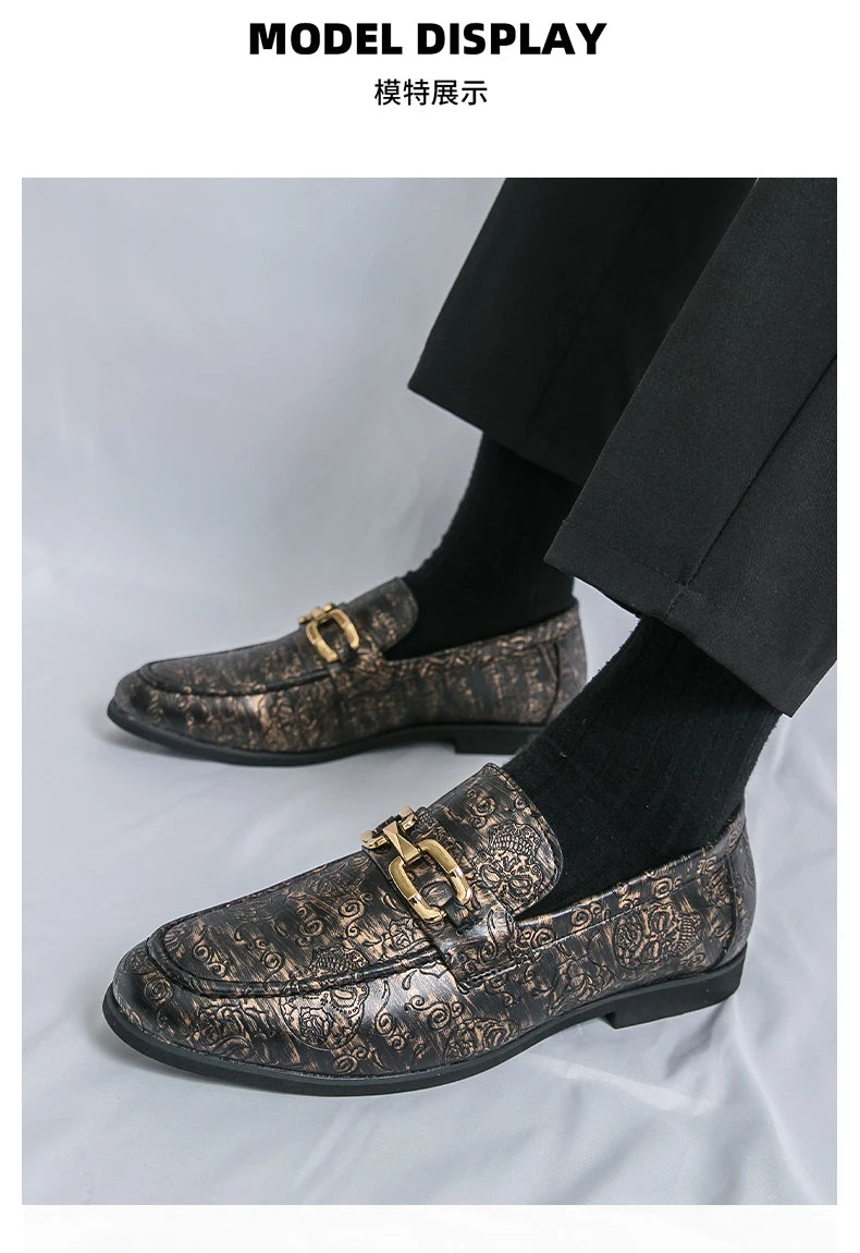 Leather Shoes Men's Business Shoes Luxury Brand Loafers Dress Moccasins Breathable Slip on Black Driving Shoes Male Formal Shoes