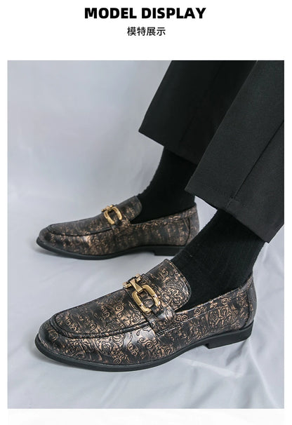 Leather Shoes Men's Business Shoes Luxury Brand Loafers Dress Moccasins Breathable Slip on Black Driving Shoes Male Formal Shoes