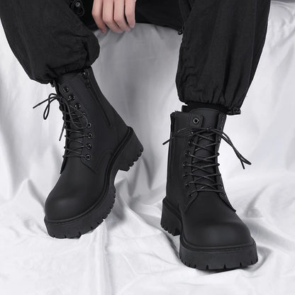 Luxury Brand Boots Chelsea Men's Boots Leather Men Designer Boots Fashion Casual Business Black Boots Thick Soled Mid Top Boots