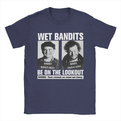 Home Alone Wet Bandits T-Shirt for Men  Vintage Pure Cotton Tee Shirt Crew Neck Short Sleeve T Shirt Printed Tops