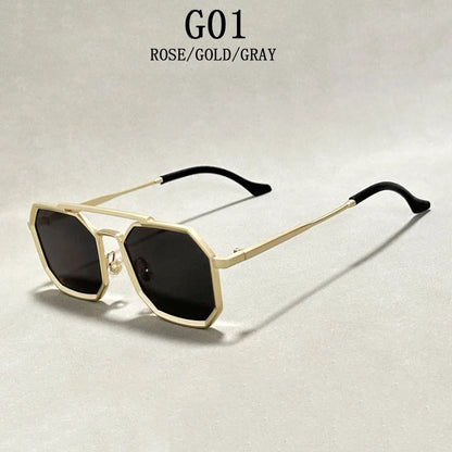 Blue Square Sunglasses For Men Retro Metal Steampunk Sunglasses Women Vintage Fashion Glasses Gafas De Sol Hombre Zonnebril Sun