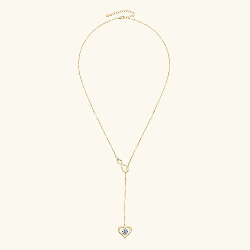 Certified Moissanite Heart Infinite Pendant Necklace Chain for Women S925 Sterling Silver Necklaces Fine Jewelry Gifts