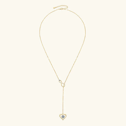 Certified Moissanite Heart Infinite Pendant Necklace Chain for Women S925 Sterling Silver Necklaces Fine Jewelry Gifts