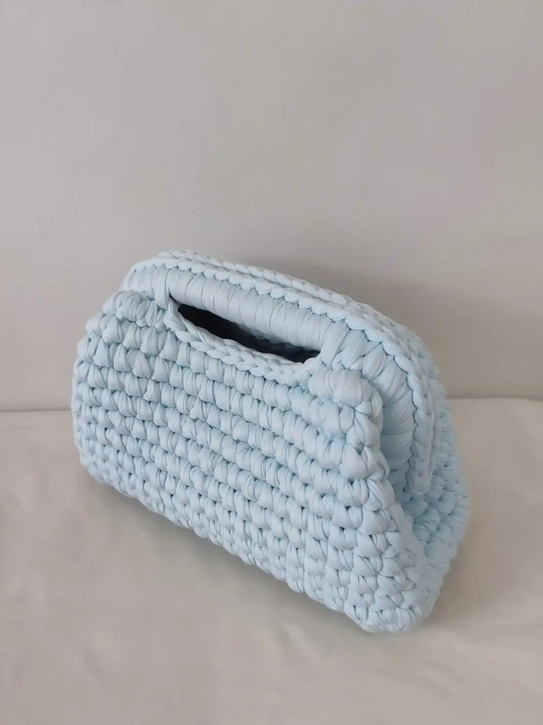 Yingzi Small Crochet Cluth Bag with Handle Handmade Evening Bag Makeup Bag
