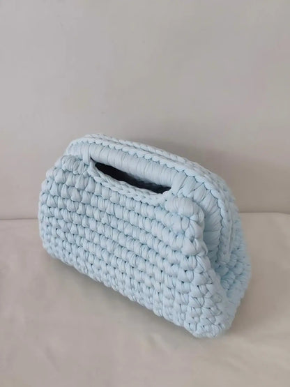 Yingzi Small Crochet Cluth Bag with Handle Handmade Evening Bag Makeup Bag