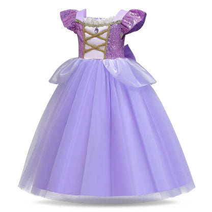 Girl Disney Rapunzel Dress Kids Tangled Disguise Children Carnival Princess Costume Birthday Party Gown Outfit Clothes Vestidos