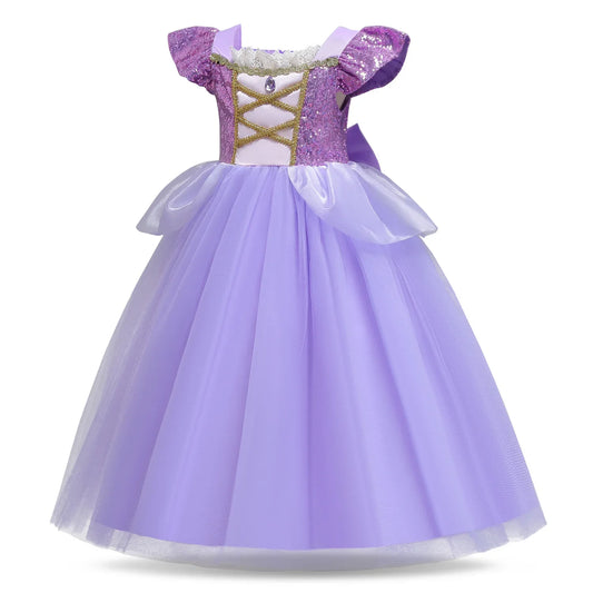 Girl Disney Rapunzel Dress Kids Tangled Disguise Children Carnival Princess Costume Birthday Party Gown Outfit Clothes Vestidos