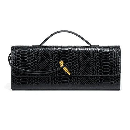 High-End Feeling Women's Trendy Crocodile Pattern Evening Bag Vintage Niche Single Shoulder Slant Cross Bag Motorcycle Equipment
