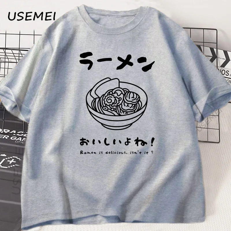 Ramen T Shirt Japanese Tshirt Food Lover Kawaii Japanese Streetwear Foodie Noodle T-shirt Woman Man Cotton Short Sleeve Tees