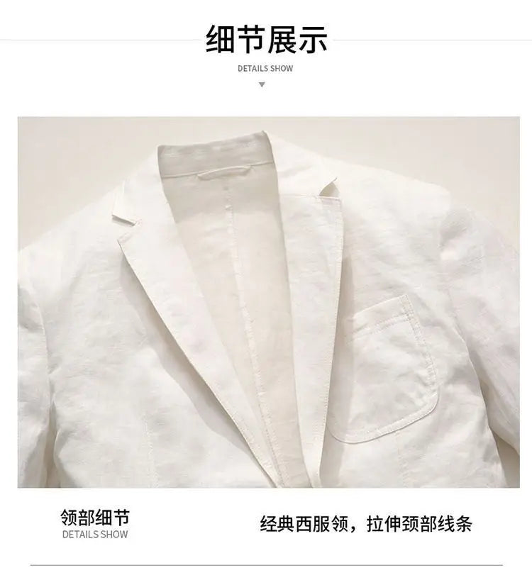 Linen Sun Protection Jacket Blazer - Men's Fashionable Business Casual Versatile and Comfortable Ice Sensation Breathable Blazer
