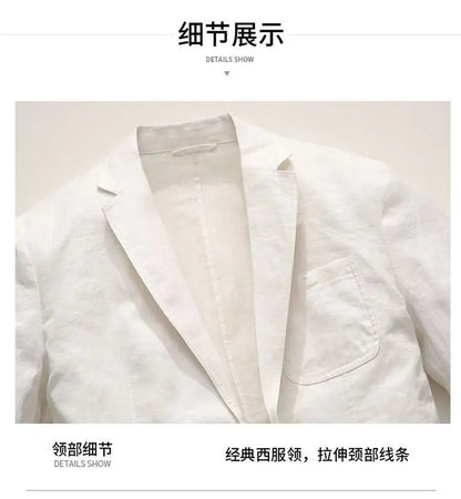 Linen Sun Protection Jacket Blazer - Men's Fashionable Business Casual Versatile and Comfortable Ice Sensation Breathable Blazer