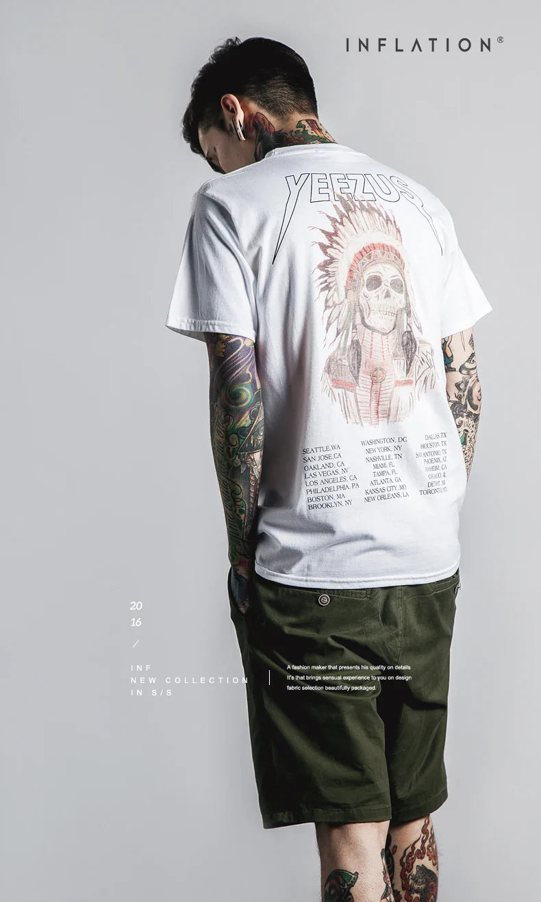 yeezus kanye west T shirt cotton streetwear concert hiphop short sleeve