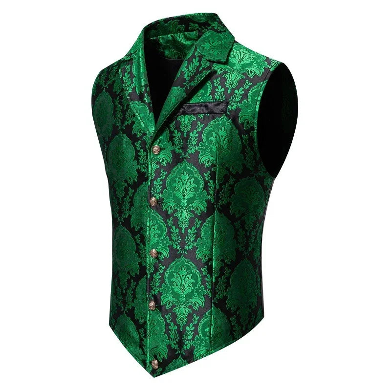 Men's Suit Vest , Casual Lapel Single Breasted Jacquard Slim Fit Holiday Vest, Red, Pink, Black and more available.