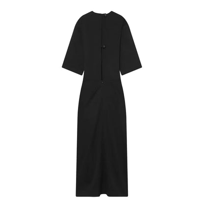 Women's Dress New Pleated Slit Midi Dress Spring Sexy Elegant Women's Long Dress