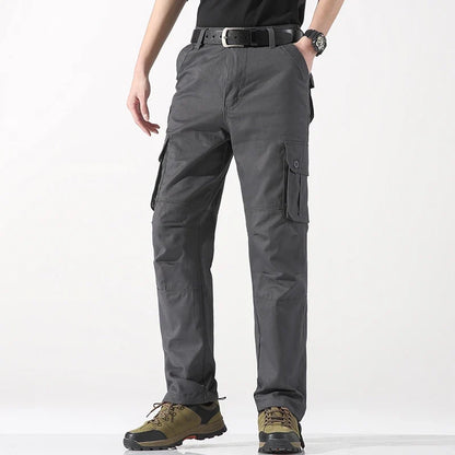 Male Cargo Pants Tactical Cotton Overalls Outdoor Utility Work Trousers Relaxed Fit Big Size Hombre Clothing
