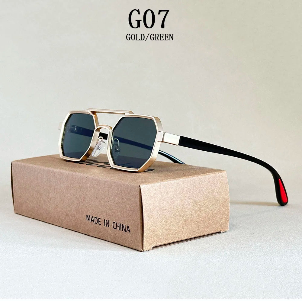 2025 Luxury Sunglass Men Vintage Steampunk Square Sunglasses Women Retro Fashion Glasses Sunglasses For Men Lunette Soleil Femme