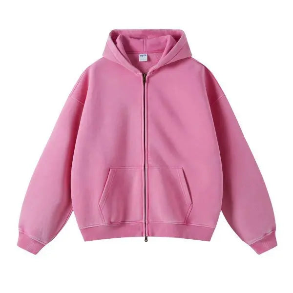 High Quality Luxury Apparel Street Wear Wholesale Euro US Size Spring Autum Full Up Zipper Washed Batik Dye Hoodie
