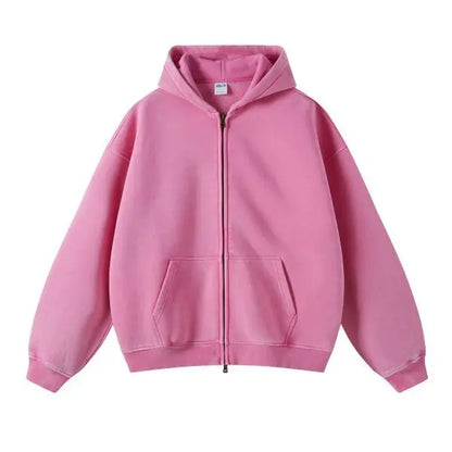 High Quality Luxury Apparel Street Wear Wholesale Euro US Size Spring Autum Full Up Zipper Washed Batik Dye Hoodie