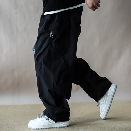 Mens Outdoor Water Resistant Quick Dry Cargo Jogger Pants Loose Fit Lightweight Breathable Streetwear Trendy Summer Casual Baggy