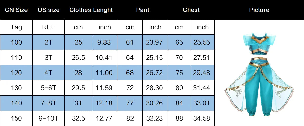 Jasmine Princess Dress for Girls Cosplay Aladdin Magic Lamp Costume Kids Halloween Birthday Carnival Party Vestidos