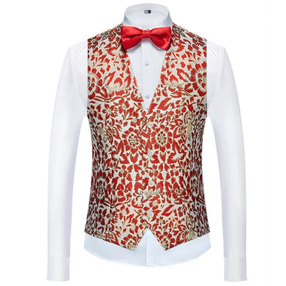 26 Colors Men's Suit Vest Single-breasted V-neck Vests Jacket Men Wedding Party Waistcoat Red Blue Green White Pink