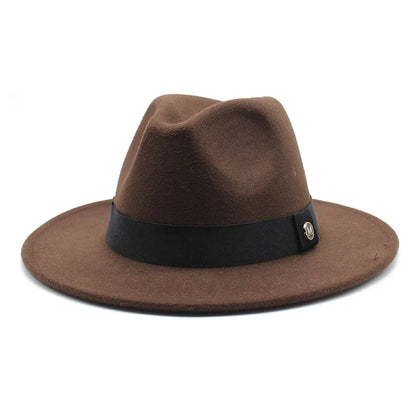 Wool Fedora Hat For Women Men Winter Autumn Fashion Church Jazz Hats Viking British Flat Brim Felt Hat Outdoor Casual Fedoras