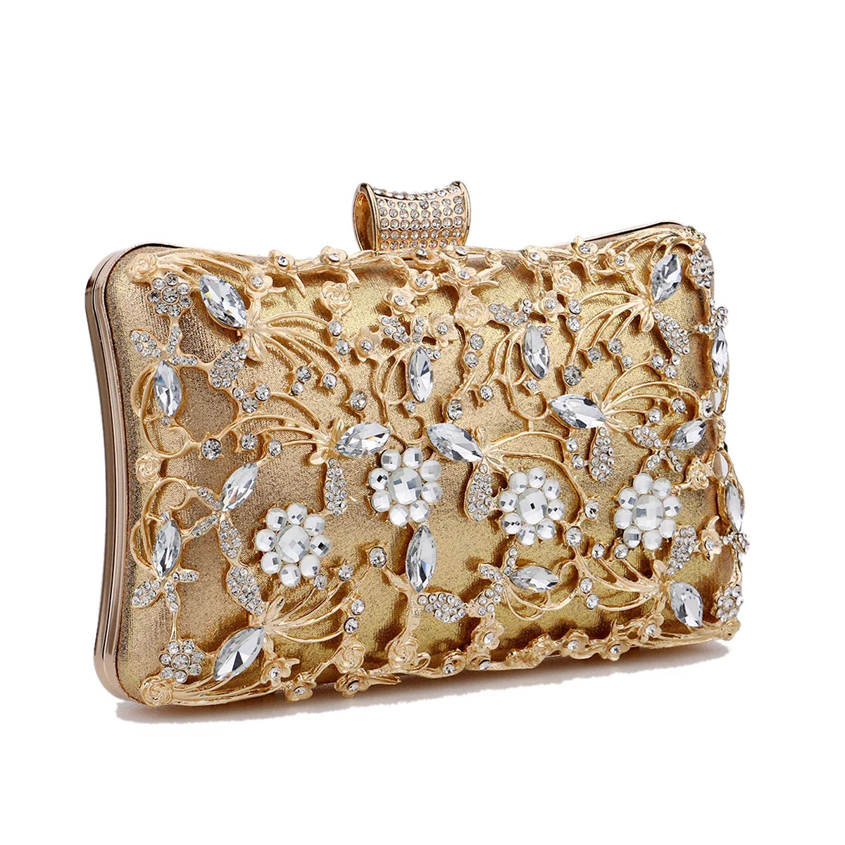 New Arrival Women Day Clutch Hollow Out Style Diamonds Party Evening Bags Pink Mixed Color Wedding Bridal Handbags With Chain