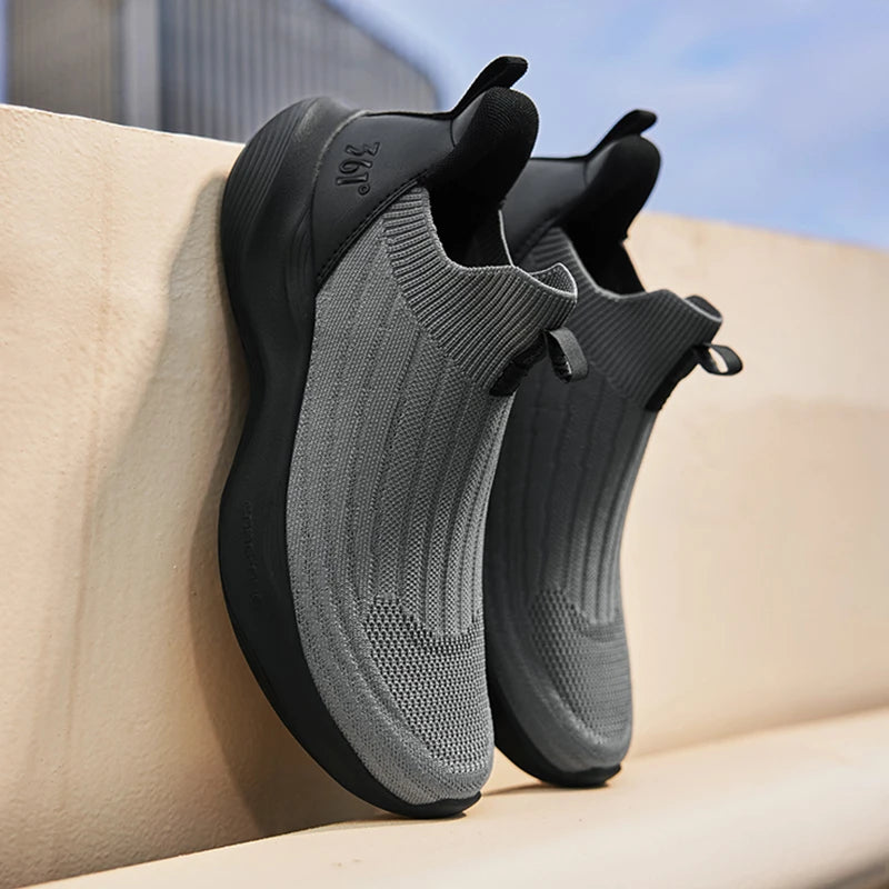 Lightweight Slip-On Men Running Shoes Breathable Mesh Upper Cushion Comfort Soft Soled Male Sneakers 672542215F