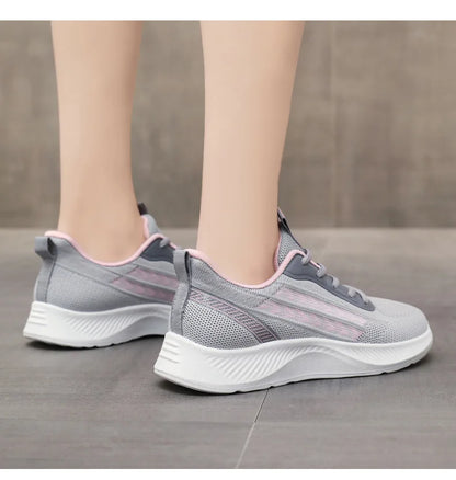 Women's Breathable Mesh Sneakers Platform Sole Korean Style Spring Casual Sports Shoe Plus Size Orthopedic  Height Walking Shoes