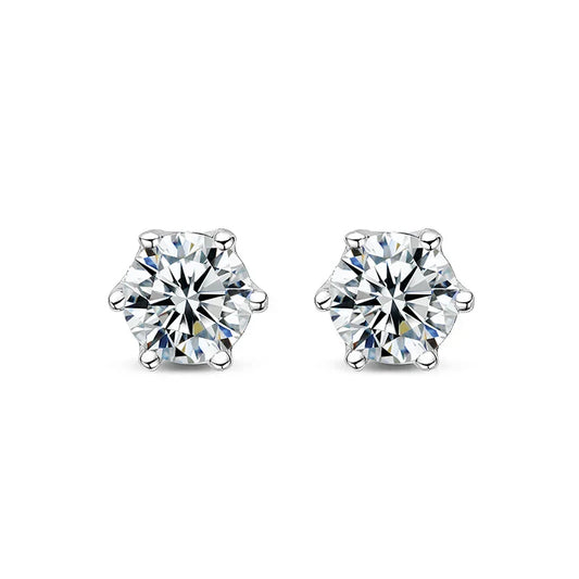 White Gold Plated 2ct Moissanite Studs Earrings for Women Wedding Sparkling 100% S925 Sterling Silver Luxury Jewelry GRA