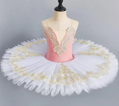 Professional Ballet Girl Blue Pink Pancake Princess Ballet Party Dress Ballet Dance Costume