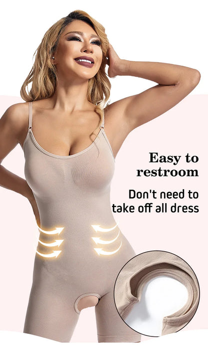 Bodysuit Shapewear Women Open Crotch Tummy Control Full Body Shaper Seamless Slimming Sheath Butt Lifter Abdomen Shapers Corset