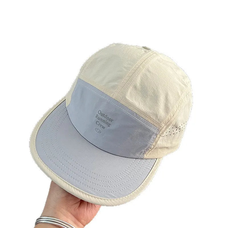 Summer Quick-drying Flat-brim Baseball Caps for Men and Women Letter Printing Color Matching Baseball Caps Outdoor Sunscreen