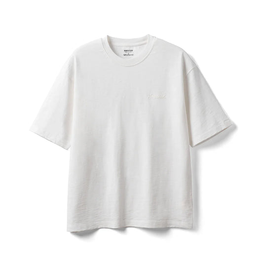 Summer New Super Loose Heavyweight 300gsm Slub Cotton T-shirts Men Letter Embroidery Tops
