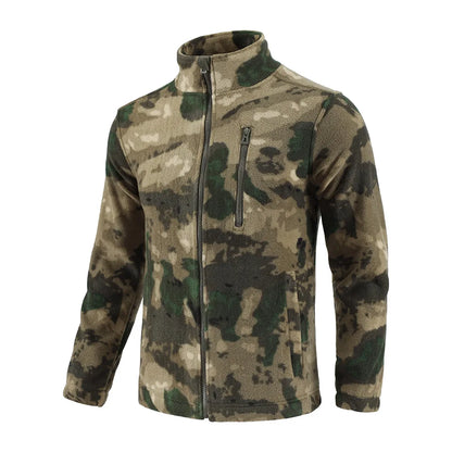 Outdoor Camouflage Fleece Jacket Double-Sided Shake Fleece Cardigan Tactical Jacket Warm Mountaineering Suit
