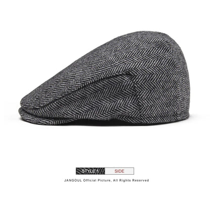 Kids Flat Caps Herringbone Woolen Tweed Small Size Boy Girl Newsboy Caps Infant Toddler Youth Beret Hat for Children
