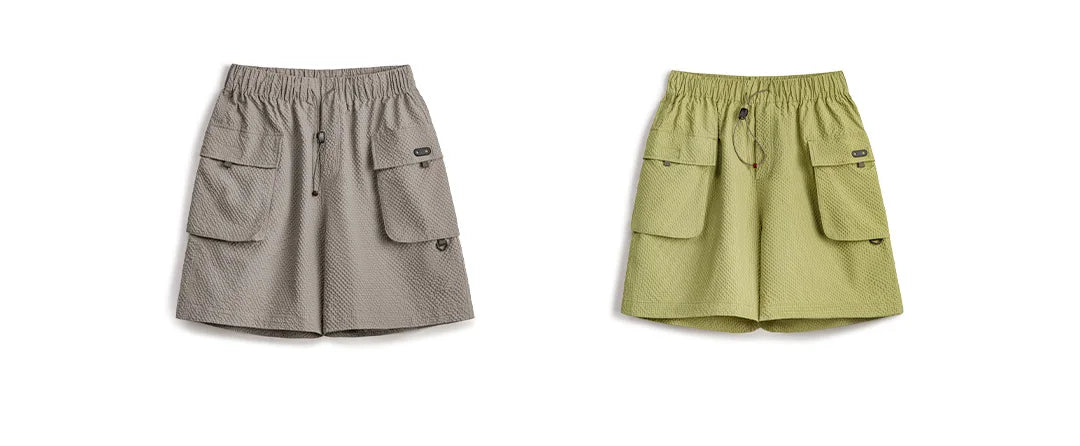 Men's Lightweight Seersucker Five Inch Shorts American Retro Mountain Style Techwear Thin Casual Summer Men Bottoms