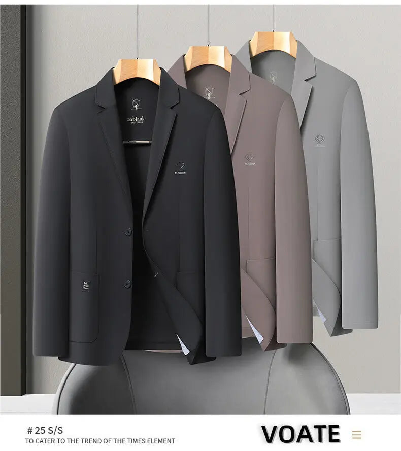 Blazer Summer Men's Casual Fashion Korean-style Business Solid Color Breathable, Lightweight and Sun-protective Clothing Blazer