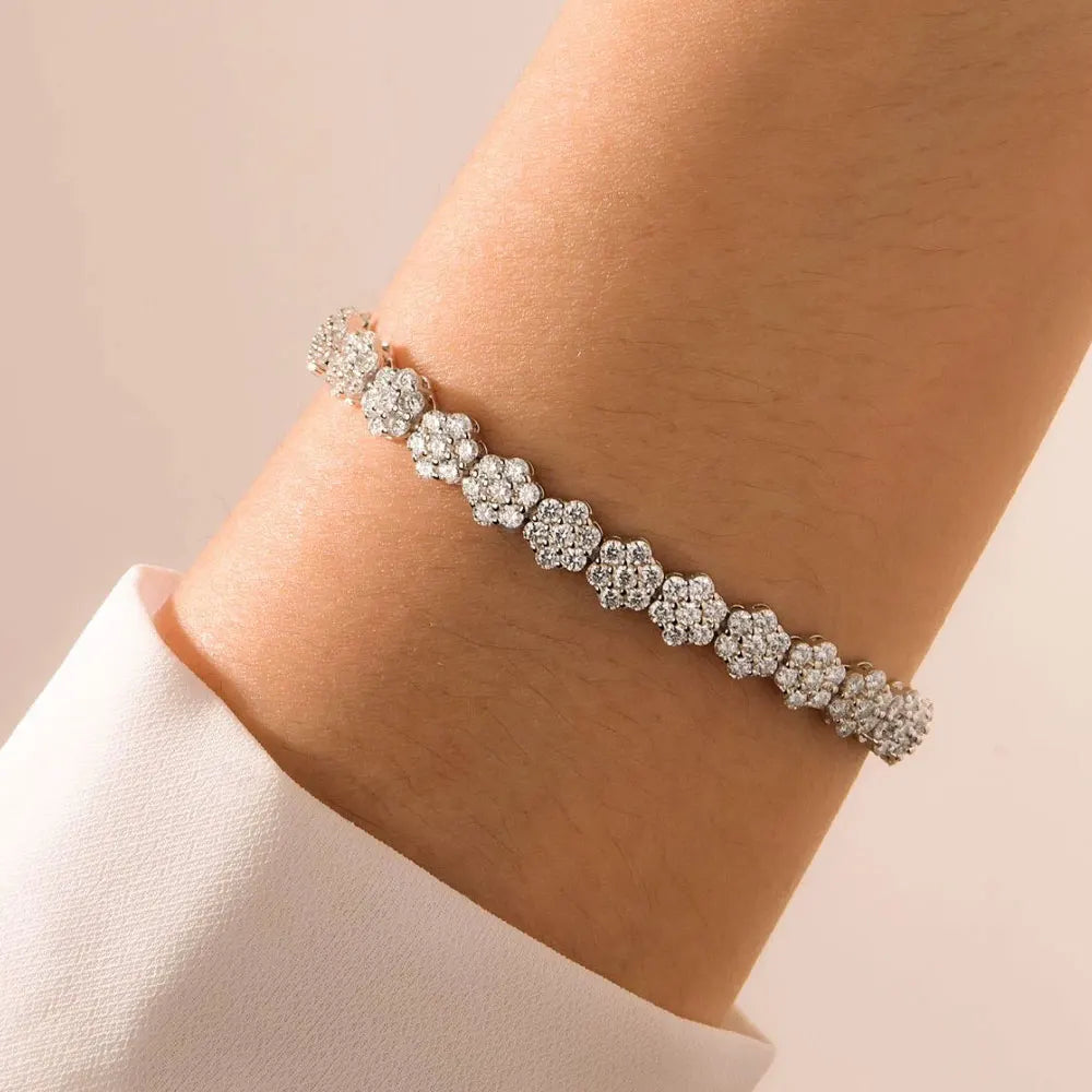 All 2mm Moissanite Tennis Bracelet Full Diamond GRA 925 Silver Plated 18k Wedding Party Jewelry Bracelets for Women Man