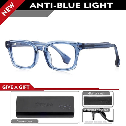 Personalized Fashion New Geometric Square Design Men's Anti-blue Light Reading Glasses Can Be Customized Prescription