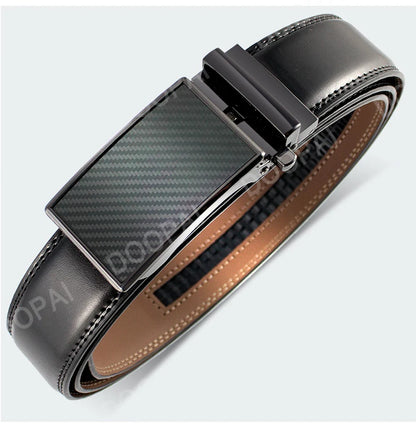 Mens Leather Belt  Automatic Genuine Leather Belts Leisure Fashion Ratchet Belts for Men Pants Waistband Ремень