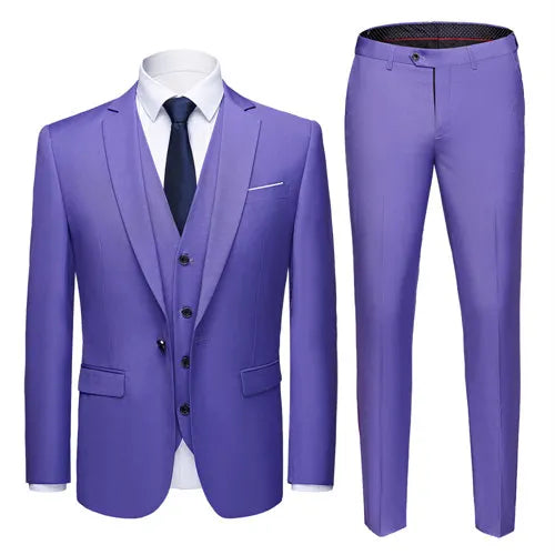 2026 New Men's Suit 3-Pieces Set (Jacket+Pants+Vest) Wedding/Party/Office Coat and Vests Trousers, Asian Sizes M-5XL 6XL.