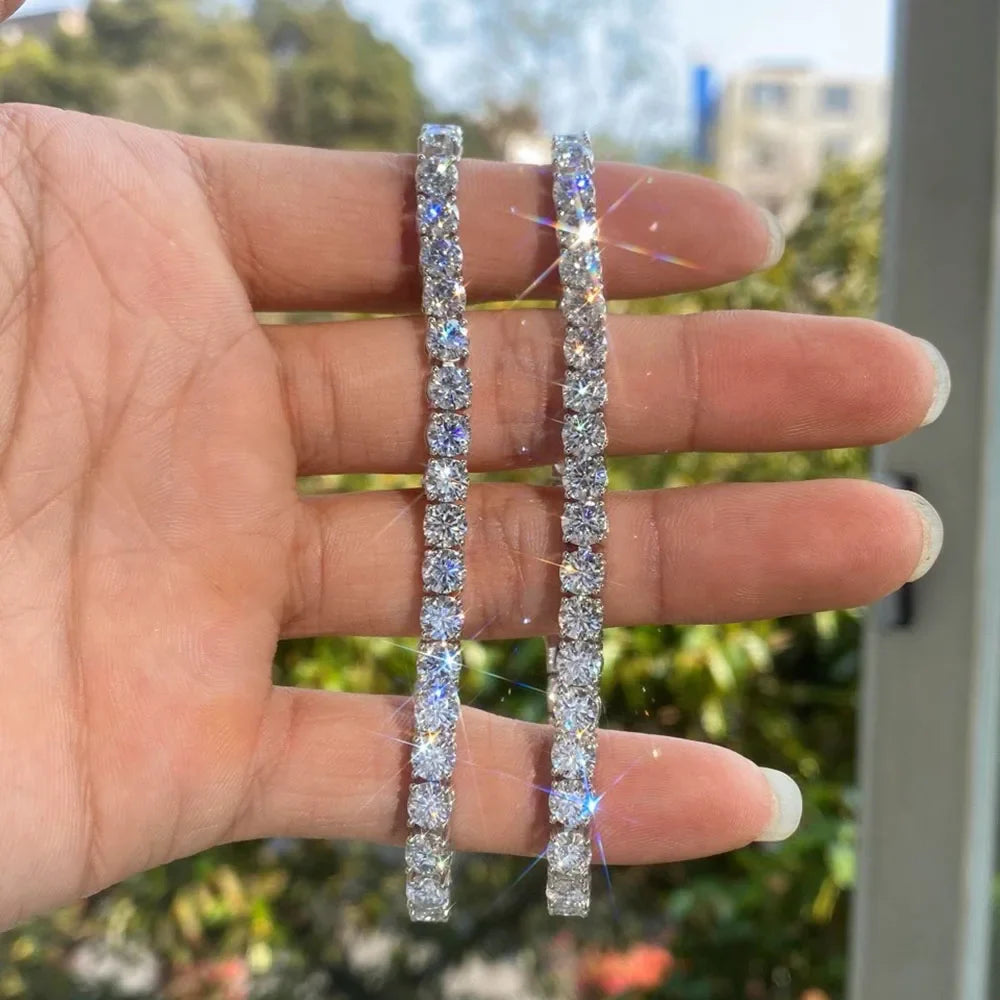 2/3/4/5/6mm Moissanite Tennis Necklace Bracelet for Women Men Hip Hop Diamond Neck Chain 925 Sterling Silver Fine Jewelry