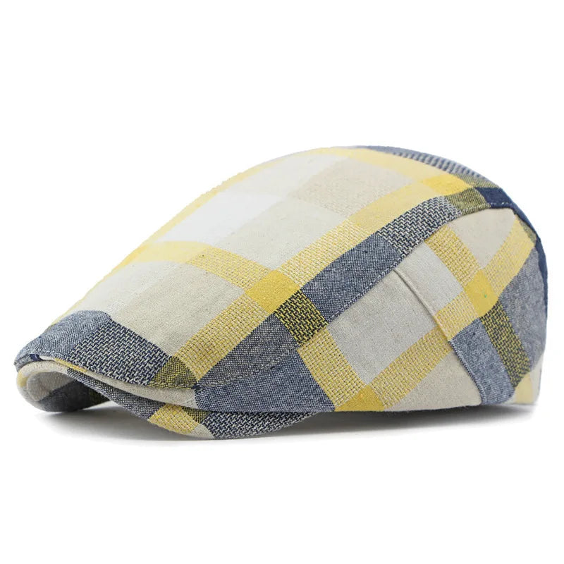 Colorful Plaid Forward-Caps for Men and Women Fashionable Baseball Caps Berets British Newsboy Hats Artist Hats