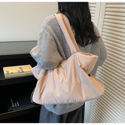 Fashion Winter Women Shoulder Bag Large Simple Shopping Commuting Bag Simple and Practical Textured Casual Versatile Tote Bag